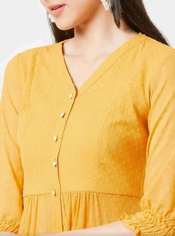 Miss Chase Women's V Neck 3/4 Sleeves Empire Maxi Top - M
