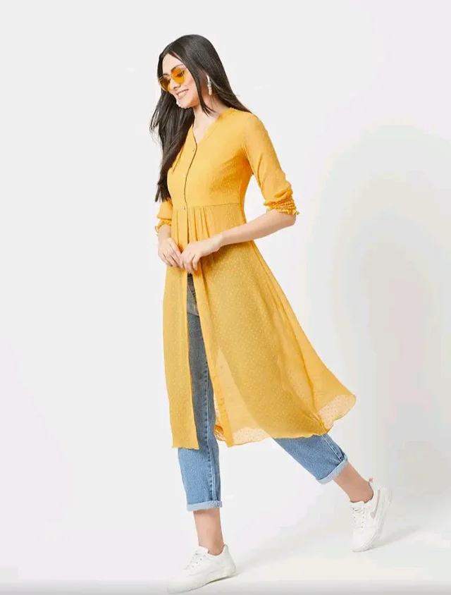 Miss Chase Women's V Neck 3/4 Sleeves Empire Maxi Top - M