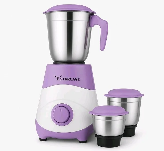 Mixer Grinder 550W with 3 Stainless Steel Jars, 3 Speed Control with Pulse, Powerful Copper Motor, Overload Protection, ABS Body, Vent-X Cooling Technology for Wet & Dry Grinding.