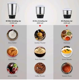 Prestige 500W Nexus Mixer Grinder with 3 Stainless Steel jars|1200ml Wet Jar,800ml dry jar, 400ml chutney jar|3 Super-efficient Blades|3 motor setting|Sturdy Handles |2 Yrs Warranty|White & Rose Gold