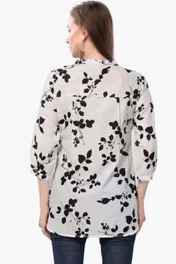 Meher Impex Women's Crepe Digital Floral Printed Top - L