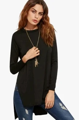 Dream Beauty Fashion Women's High Turtle Neck Long Sleeves Jumper Long Top (Echo)
- L