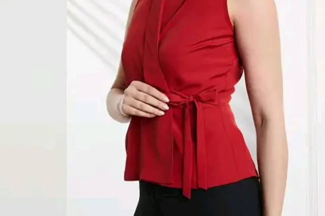 Symbol Premium Women's Polyester Solid Sleeveless Wrap Top (Regular Fit | Desk-to-Dinner) (Available in Plus Sizes)
- 2XL