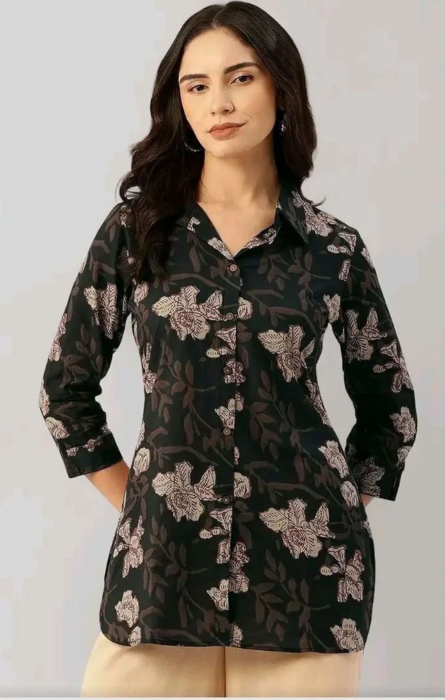 feranoid Classic Collared Cotton Shirt with 3/4 Sleeve for a Timeless Casual Look
- M