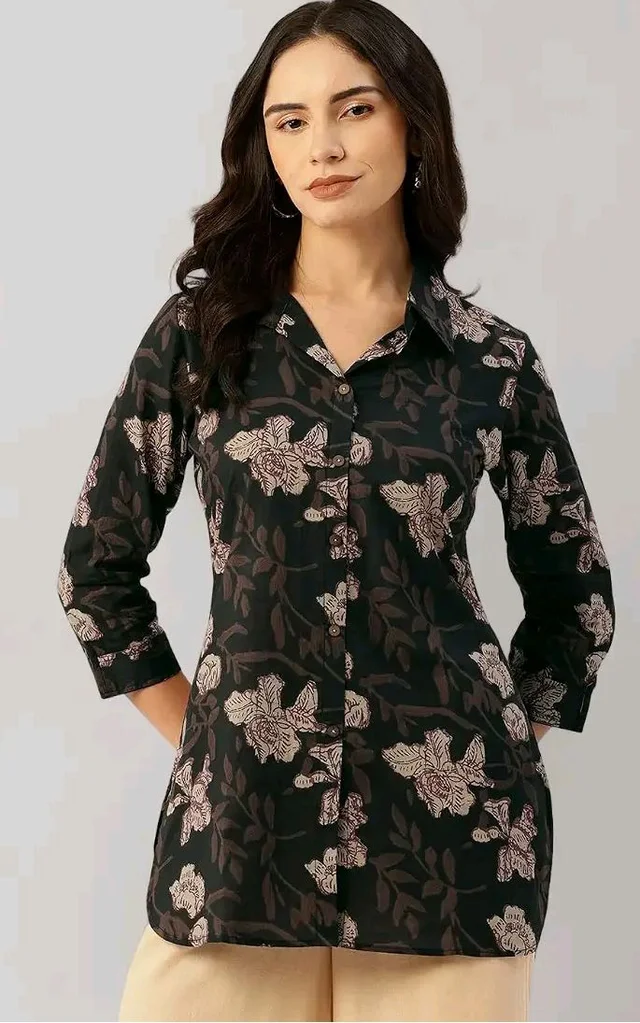feranoid Classic Collared Cotton Shirt with 3/4 Sleeve for a Timeless Casual Look
- M