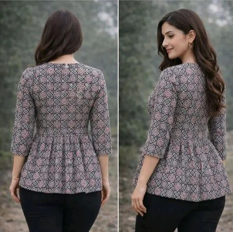 Printed Flared Cotton Kurti Top| Ethnic Tunic for Jeans, Office Wear, Casual Comfortable A-Line Top
- 2XL