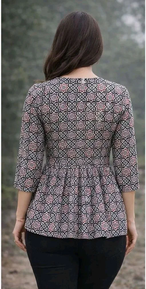Printed Flared Cotton Kurti Top| Ethnic Tunic for Jeans, Office Wear, Casual Comfortable A-Line Top
- 2XL