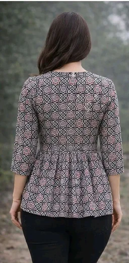 Printed Flared Cotton Kurti Top| Ethnic Tunic for Jeans, Office Wear, Casual Comfortable A-Line Top
- 2XL