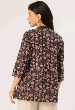 feranoid Top – Mandarin Collar, 3/4 Sleeves, Flattering Fit,Sizes (S–XXL)
- L