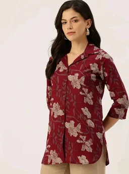 Versatile Collared top with 3/4 Sleeves for Women – Elegant & Casual (S-3XL) - L