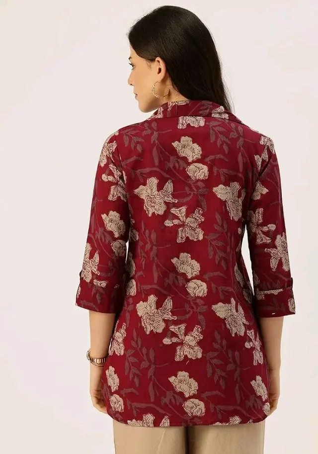 Versatile Collared top with 3/4 Sleeves for Women – Elegant & Casual (S-3XL) - L