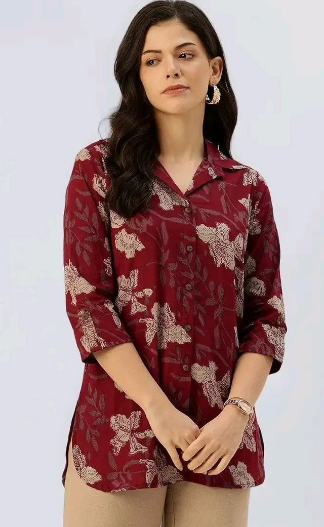 Versatile Collared top with 3/4 Sleeves for Women – Elegant & Casual (S-3XL) - L
