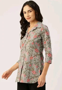 feranoid Classic Collared Cotton Shirt with 3/4 Sleeve for a Timeless Casual Look - 3XL