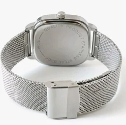 PAPIO® Men’s Stainless Steel Mesh Strap Analog Watch | Quartz Movement | Square Dial with Date Display | Premium Casual & Formal Wrist Watch for Men