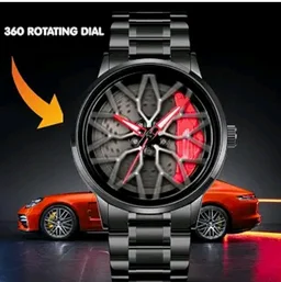 GOLDENIZE FASHION Branded Men's Sport Quartz Watch Car Wheel Multicolour Dial Wheel Dial 360 Rotating Casual Fashion Stainless Steel Alloy Mens &Boy's Luxury Metal Gift Creative Watch
1K+ bought in past month