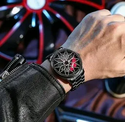 GOLDENIZE FASHION Branded Men's Sport Quartz Watch Car Wheel Multicolour Dial Wheel Dial 360 Rotating Casual Fashion Stainless Steel Alloy Mens &Boy's Luxury Metal Gift Creative Watch
1K+ bought in past month
