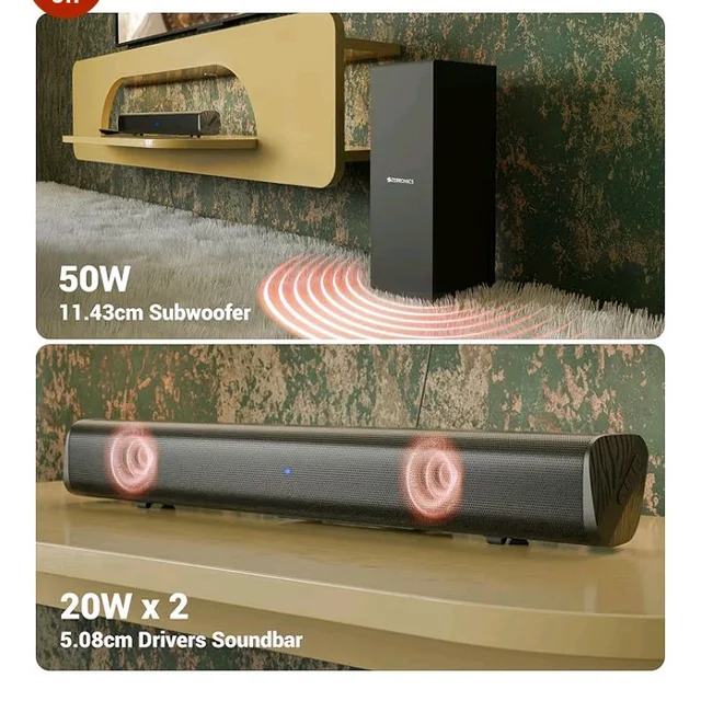 ZEBRONICS 90 Watts, Compact Soundbar, Home Theatre, Dual Driver Soundbar, 11.43cm Subwoofer, HDMI ARC, Bluetooth v5.1, Wall Mountable, Glossy Finish (Juke BAR 200A)
1K+ bought in past month