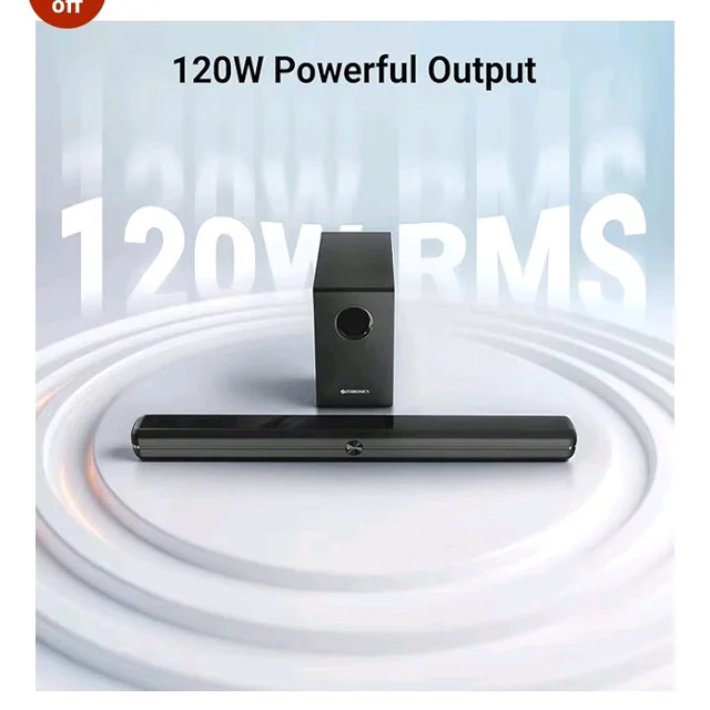 ZEBRONICS 120 Watts Soundbar, Home Theatre, Dual Racetrack Drivers Soundbar, 13.33cm Subwoofer, HDMI ARC, Bluetooth v5.1, USB, Glossy Finish, Wall Mountable, 2.1 Ch (Juke BAR 3910)
500+ bought in past month