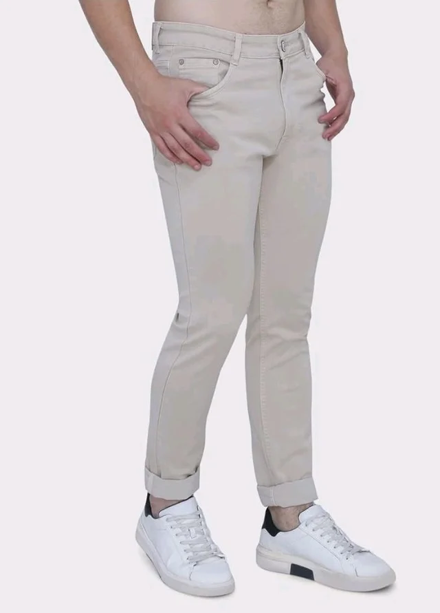 Strechable Denim Regular Fit Mid Waist Light Weight Soft Feel Stretchable Denim Jeans Pant for Men - 32