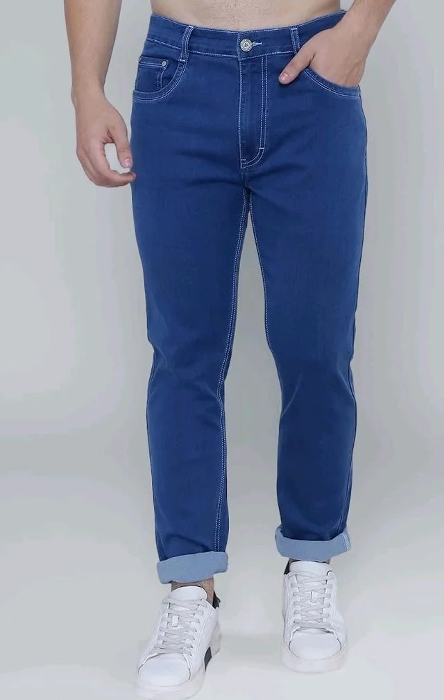 Strechable Denim Regular Fit Mid Waist Light Weight Soft Feel Stretchable Denim Jeans Pant for Men
- 38