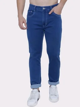 Strechable Denim Regular Fit Mid Waist Light Weight Soft Feel Stretchable Denim Jeans Pant for Men
- 38