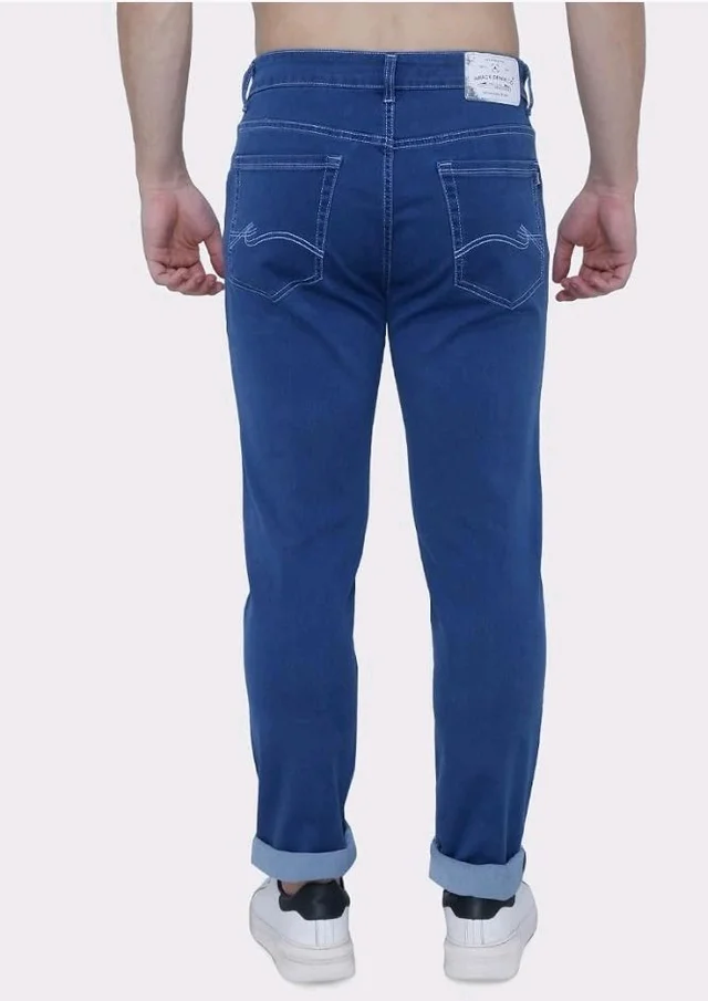 Strechable Denim Regular Fit Mid Waist Light Weight Soft Feel Stretchable Denim Jeans Pant for Men
- 38