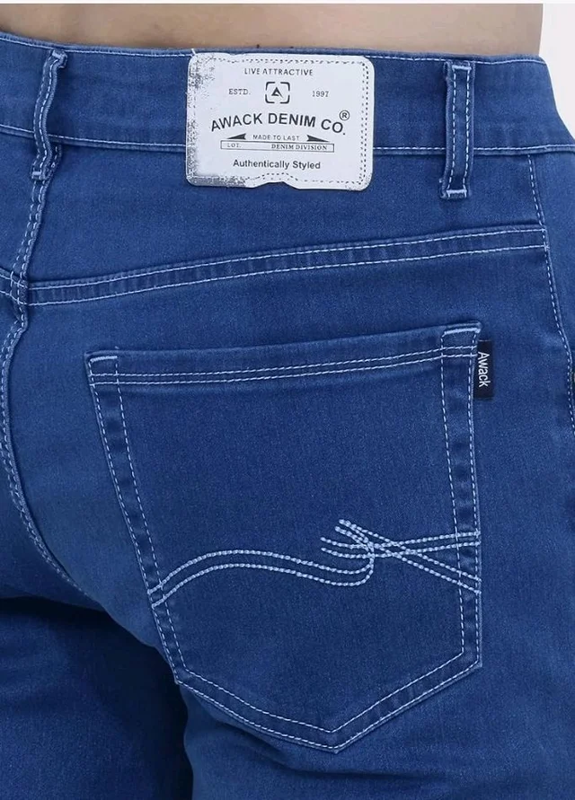 Strechable Denim Regular Fit Mid Waist Light Weight Soft Feel Stretchable Denim Jeans Pant for Men
- 38