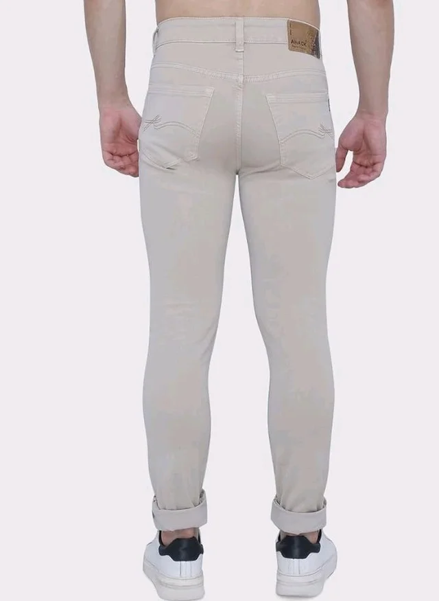 Strechable Denim Regular Fit Mid Waist Light Weight Soft Feel Stretchable Denim Jeans Pant for Men
- 34
