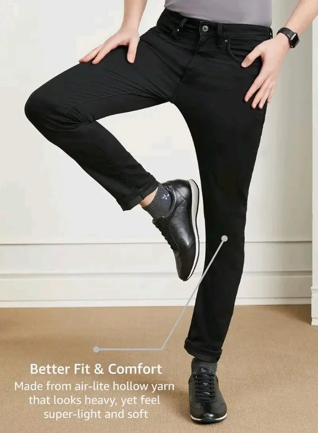 Symbol Premium Men's Slim Fit Stretchable Jeans | Casual Denim | Cotton Stretch | Fashion Shades of Black & Blue (Available in Plus Sizes)
- 32