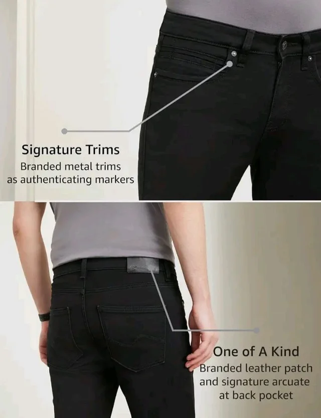 Symbol Premium Men's Slim Fit Stretchable Jeans | Casual Denim | Cotton Stretch | Fashion Shades of Black & Blue (Available in Plus Sizes)
- 32