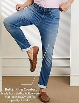 Symbol Premium Men's Slim Fit Stretchable Jeans | Casual Denim | Cotton Stretch | Fashion Shades of Black & Blue (Available in Plus Sizes)
- 32