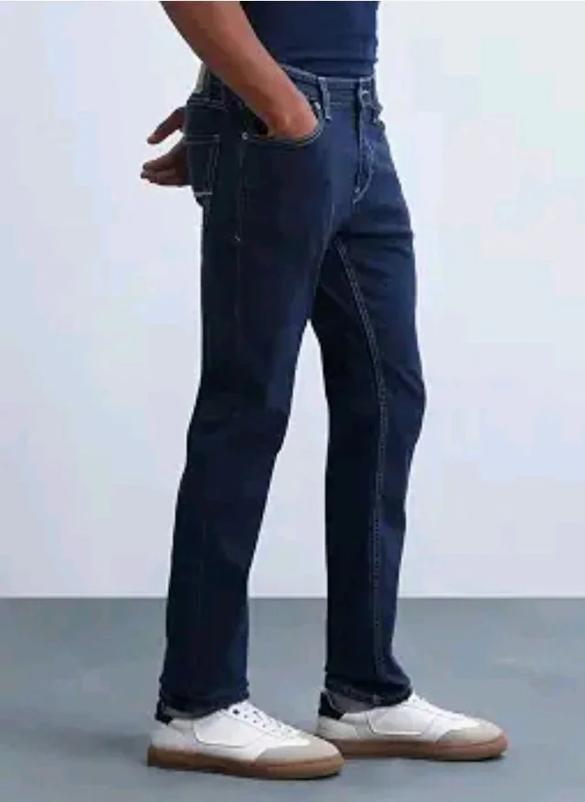 Flying Machine Men's Slim Straight Fit Jeans| Solid | Mid Rise | Stretchable | Jeans for Man - 36