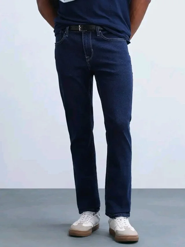 Flying Machine Men's Slim Straight Fit Jeans| Solid | Mid Rise | Stretchable | Jeans for Man - 36