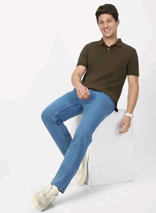 Urbano Fashion Men's Regular Fit Mid Rise Washed Jeans Stretchable
- 34