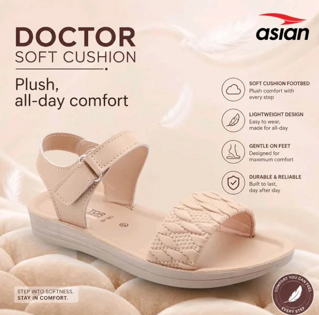 ASIAN CSL-02 OrthoSoft Extra Soft Doctor Slippers for Women | Women's Flip Flop Slippers with Soft Cushion & Arch Support | Broad Strap Casual Slides | Comfortable Daily Wear Footwea - 11