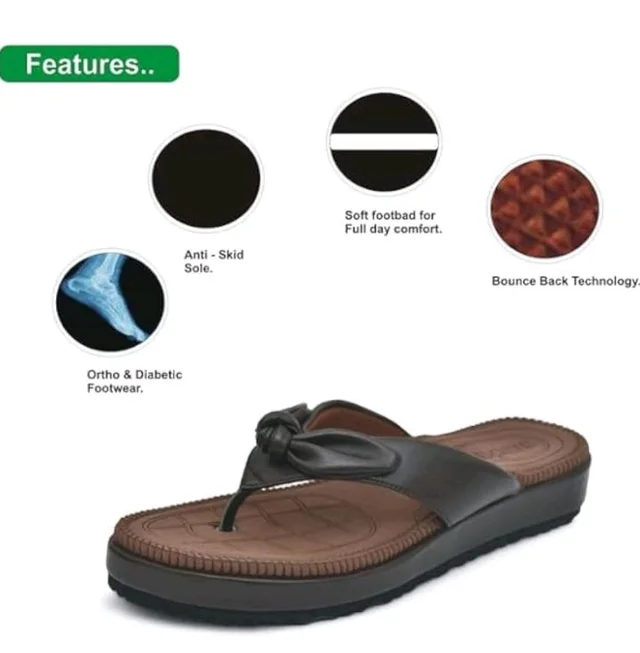 HEALTH FIT Orthopedic with Super Extra Soft Ortho Care Anti-Skid Doubleu Flip-Flops for women Slippers/Doctor Chappal & Footwear HF330
- 8