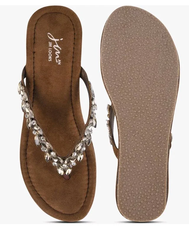 LOOKS Women Elegant Embellished Platform Wedge Sandals Designed for Comfort and Statement Style - 9