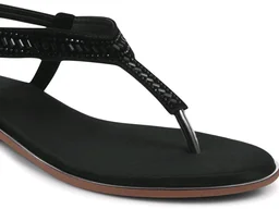 Padchin Women’s Flat Sandals with Embellished T-Strap Footwear - 10
