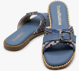 FootStation Women's Designer Flat Slides | Casual Comfort Slippers - 9