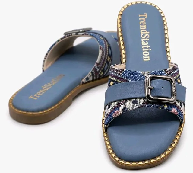 FootStation Women's Designer Flat Slides | Casual Comfort Slippers - 9