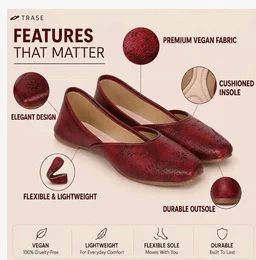 TRASE Traditional Jutti for Women & Girls | Flat Sole, Soft Lining, Cushion Footbed | Casual Wear & Comfortable Ethnic Footwear for Wedding & Festive - 9