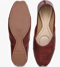 TRASE Traditional Jutti for Women & Girls | Flat Sole, Soft Lining, Cushion Footbed | Casual Wear & Comfortable Ethnic Footwear for Wedding & Festive - 9
