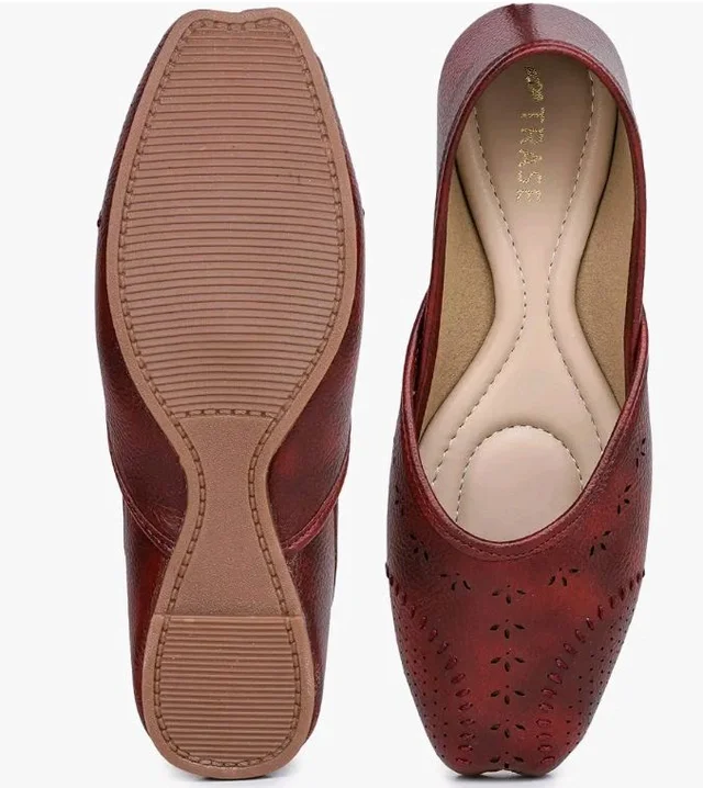 TRASE Traditional Jutti for Women & Girls | Flat Sole, Soft Lining, Cushion Footbed | Casual Wear & Comfortable Ethnic Footwear for Wedding & Festive - 9