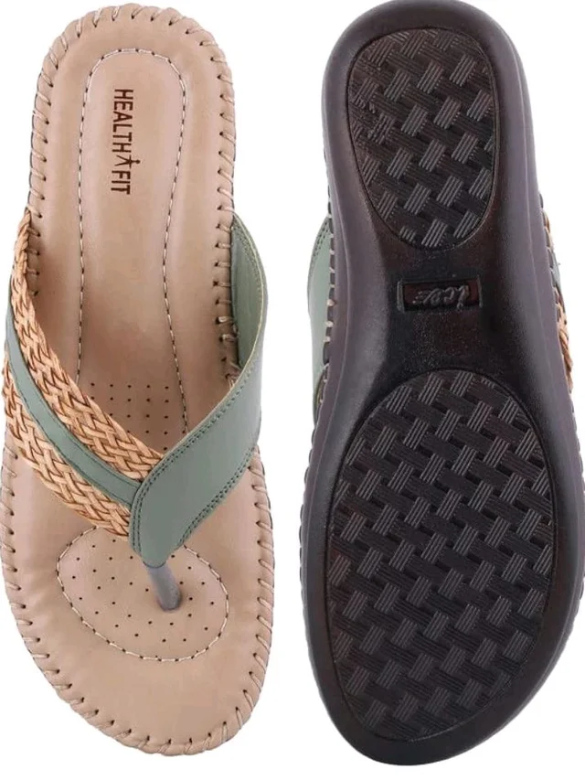 HEALTH FIT Soft Orthopedic Slippers/Doctor Chappal & Footwear with Memory Foam Women Cherry - 10