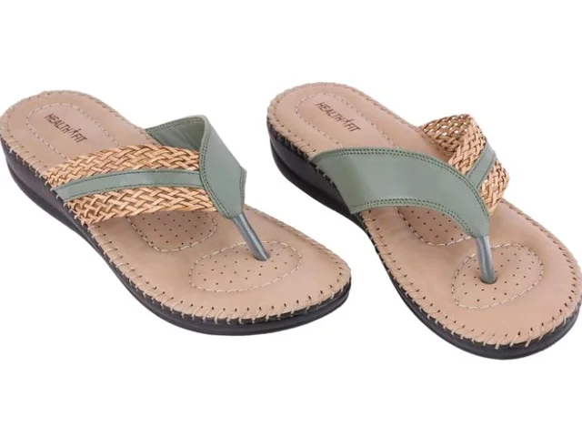 HEALTH FIT Soft Orthopedic Slippers/Doctor Chappal & Footwear with Memory Foam Women Cherry - 10