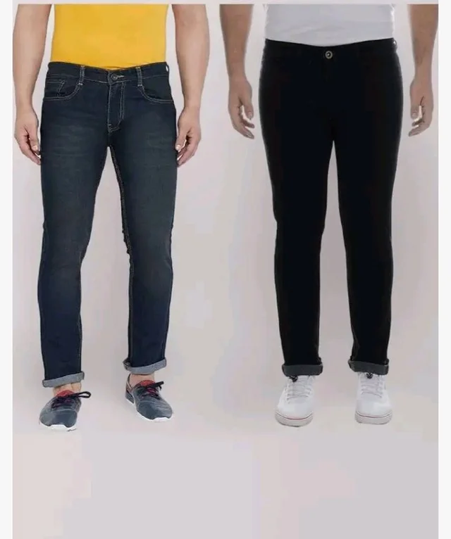 Ben Martin Men's Pack of 2 Regular Fit Stretchable 32 Size Brown & Black Casusal Denim Combo Jeans Pant for Men, CMB-3
- 36
