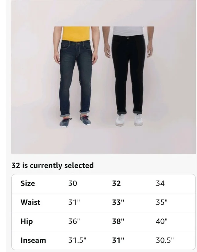 Ben Martin Men's Pack of 2 Regular Fit Stretchable 32 Size Brown & Black Casusal Denim Combo Jeans Pant for Men, CMB-3
- 36