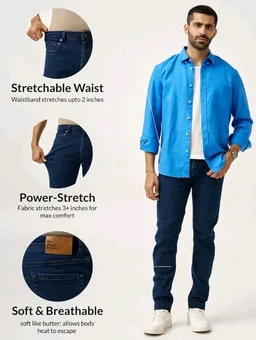 The Pant Project Slim Fit Stretchable Jeans for Men | Mens Denim Cotton Pants | Stylish Ankle Length Jean - 34