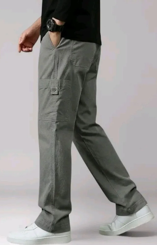 Cargo for Men | Cotton Cargo Pant | Lower for man | Elastic Drawstring Waist Straight Fit Bottoms | Comfortable Breathable Cargos for Casual, Office Wear - 32