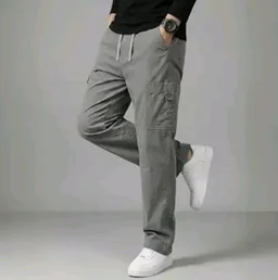 Cargo for Men | Cotton Cargo Pant | Lower for man | Elastic Drawstring Waist Straight Fit Bottoms | Comfortable Breathable Cargos for Casual, Office Wear - 32